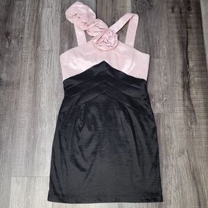 Jessica McClintock Formal Dress with Rose Detail on Strap